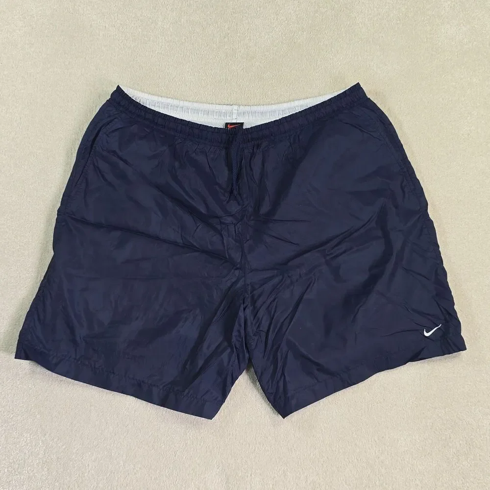 Vintage 90's Nike Swoosh Nylon Windbreaker Lined Shorts Trunks Size XXL